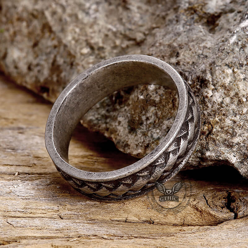 12873-retro-braided-stainless-steel-band-ring-5.jpg Retro Braided Stainless Steel Band Ring