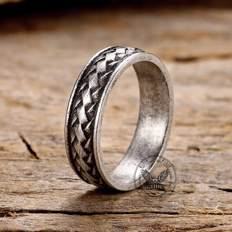 12873-retro-braided-stainless-steel-band-ring-6.jpg Retro Braided Stainless Steel Band Ring