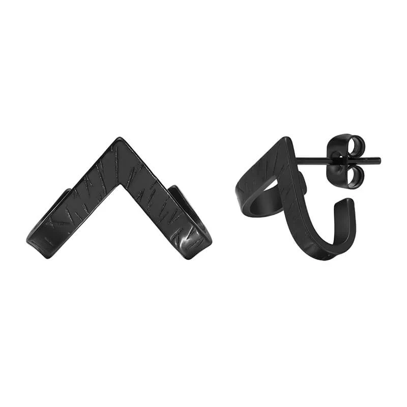 Simple V-shaped Stainless Steel Earrings