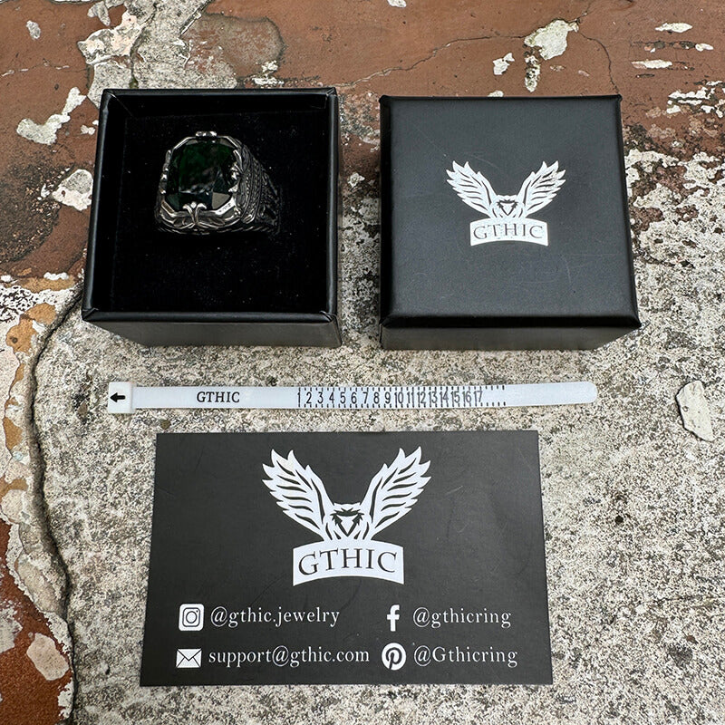 12970-vintage-patterns-green-zircon-stainless-steel-ring-9.jpg Vintage Patterns Green Zircon Stainless Steel Ring