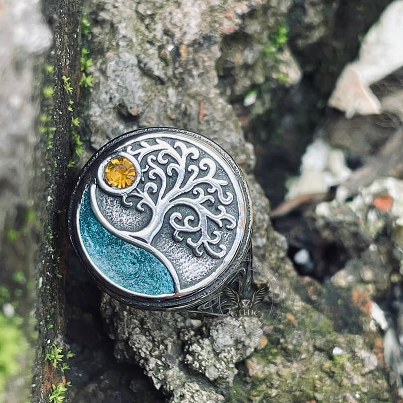 12985-viking-tree-of-life-stainless-steel-amulet-ring-3.jpg Viking Tree of Life Stainless Steel Amulet Ring