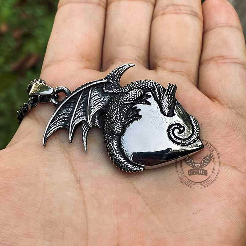 13025-gothic-dragon-heart-stainless-steel-pendant-2.jpg Gothic Dragon Heart Stainless Steel Pendant