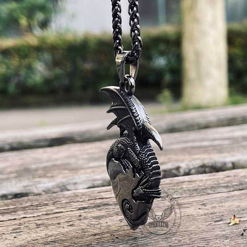 13025-gothic-dragon-heart-stainless-steel-pendant-8.jpg Gothic Dragon Heart Stainless Steel Pendant