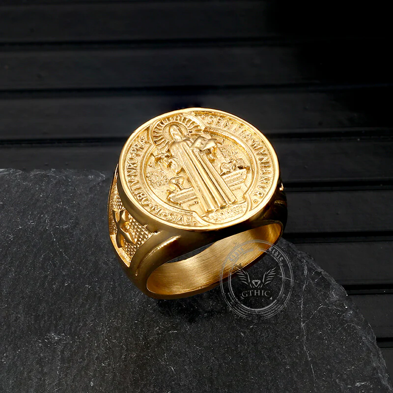 13152-st.-benedict-s-medal-exorcism-stainless-steel-ring-4.webp St. Benedict's Medal Exorcism Stainless Steel Ring