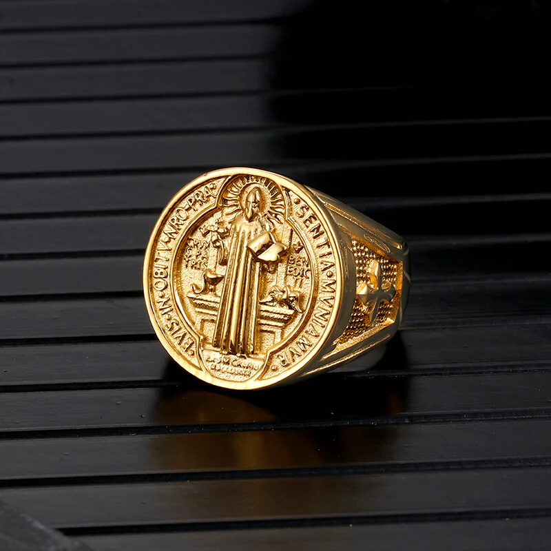 13152-st.-benedict-s-medal-exorcism-stainless-steel-ring-8.webp St. Benedict's Medal Exorcism Stainless Steel Ring
