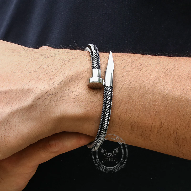 13167-curved-nail-simple-stainless-steel-bracelet-2.webp Curved Nail Simple Stainless Steel Bracelet