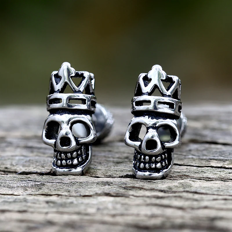 13206-gothic-crown-skull-head-stainless-steel-stud-earrings-1.webp Gothic Crown Skull Head Stainless Steel Stud Earrings