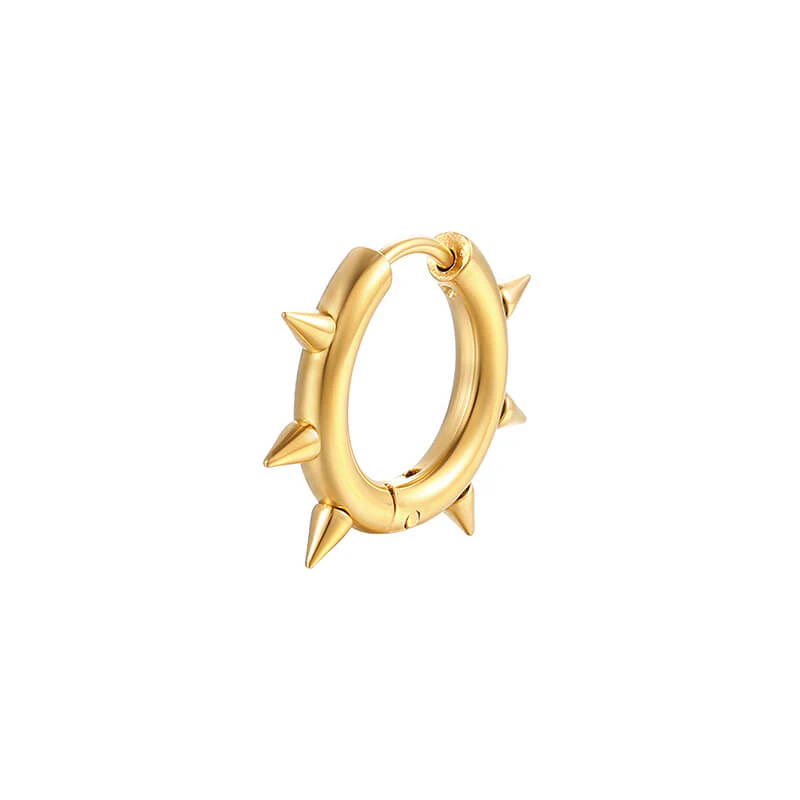 13221-gold-single-gold-single-variation-1.webp Solid Color Spike Stainless Steel Huggie Earrings