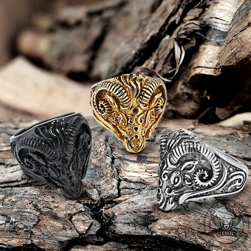 13356-vintage-goat-head-stainless-steel-ring-1.jpg Vintage Goat Head Stainless Steel Ring