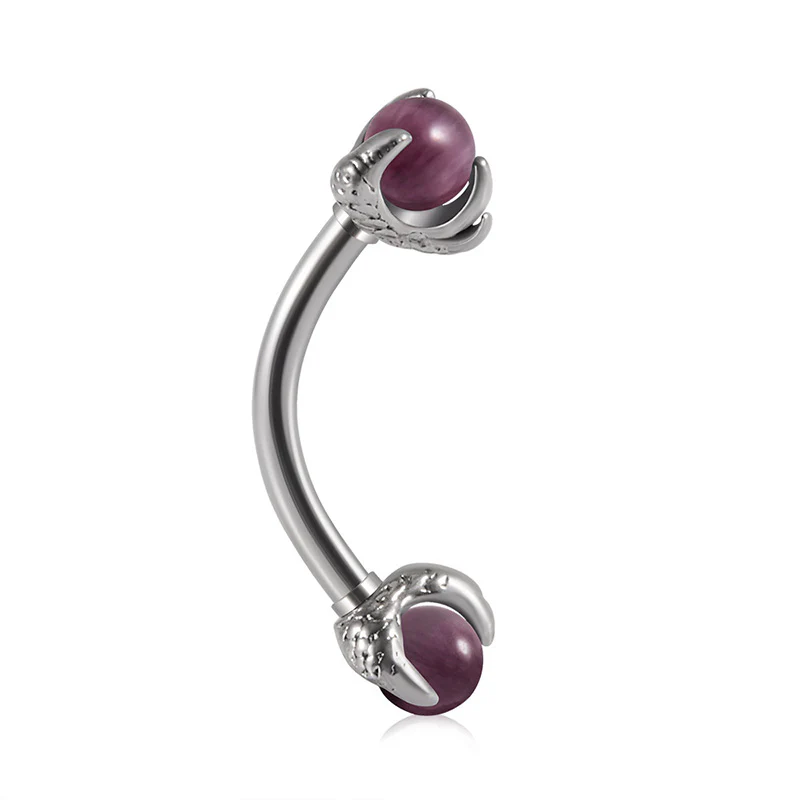 Gothic Dragon Claw Bead Stainless Steel Piercing Earrings