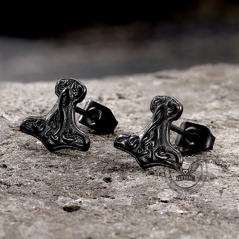 13398-viking-mjolnir-stainless-steel-stud-earrings-4.jpg Viking Mjolnir Stainless Steel Stud Earrings