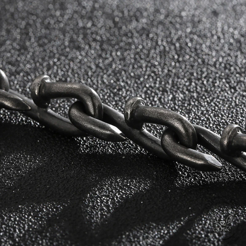Vintage Bent Nail Stainless Steel Necklace