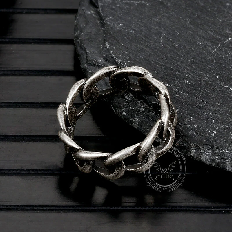 Simple Cuban Link Design Stainless Steel Ring