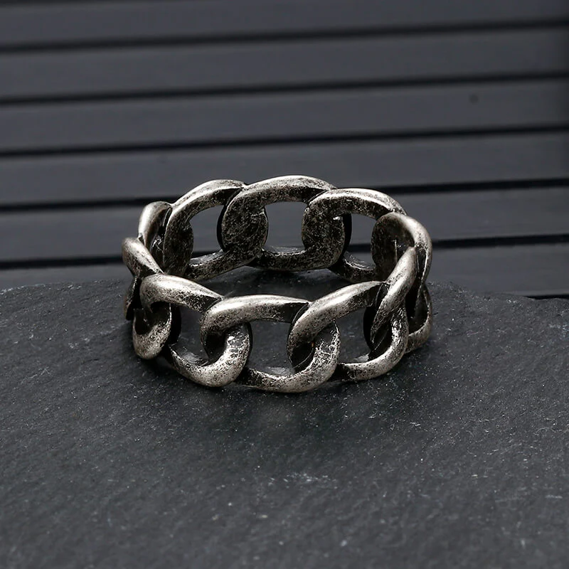Simple Cuban Link Design Stainless Steel Ring