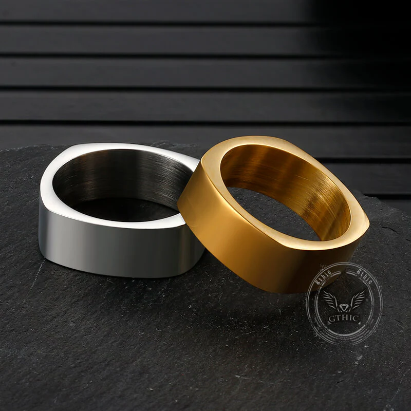 Simple Square Stainless Steel Ring