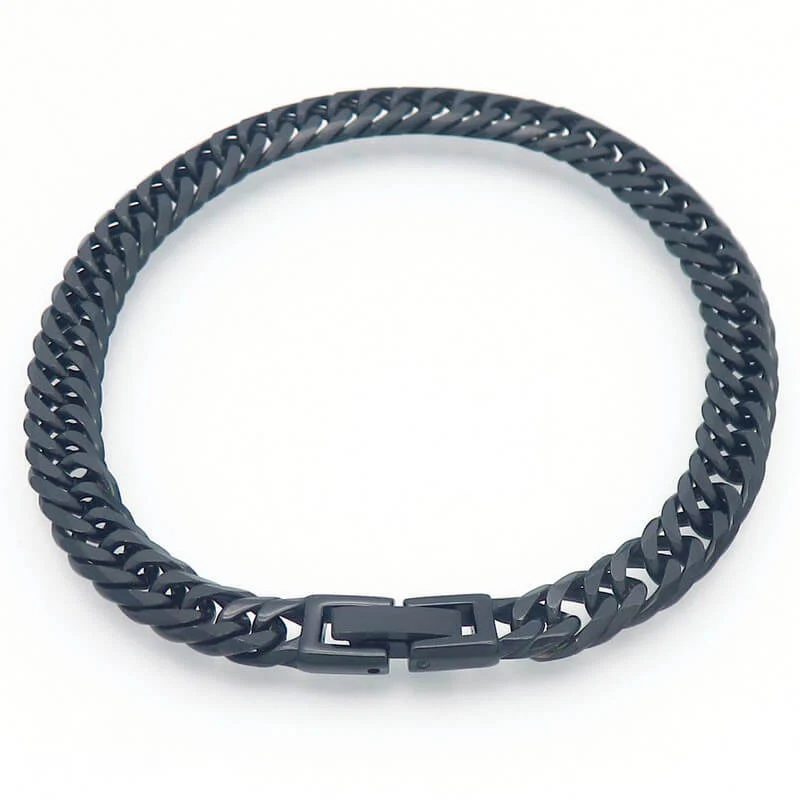 Solid Color Curb Link Chain Stainless Steel Bracelet
