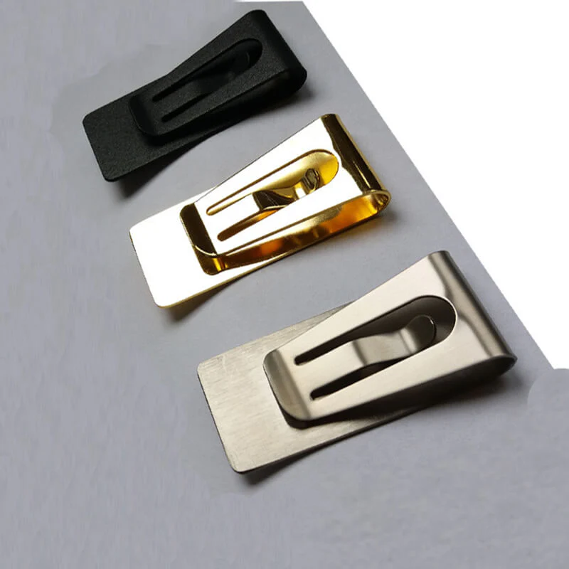 Solid Color Multi Functional Stainless Steel Money Clip