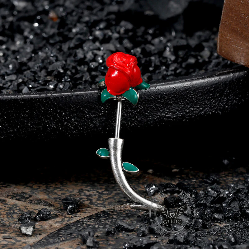 Rose Buds Stainless Steel Piercing Earrings
