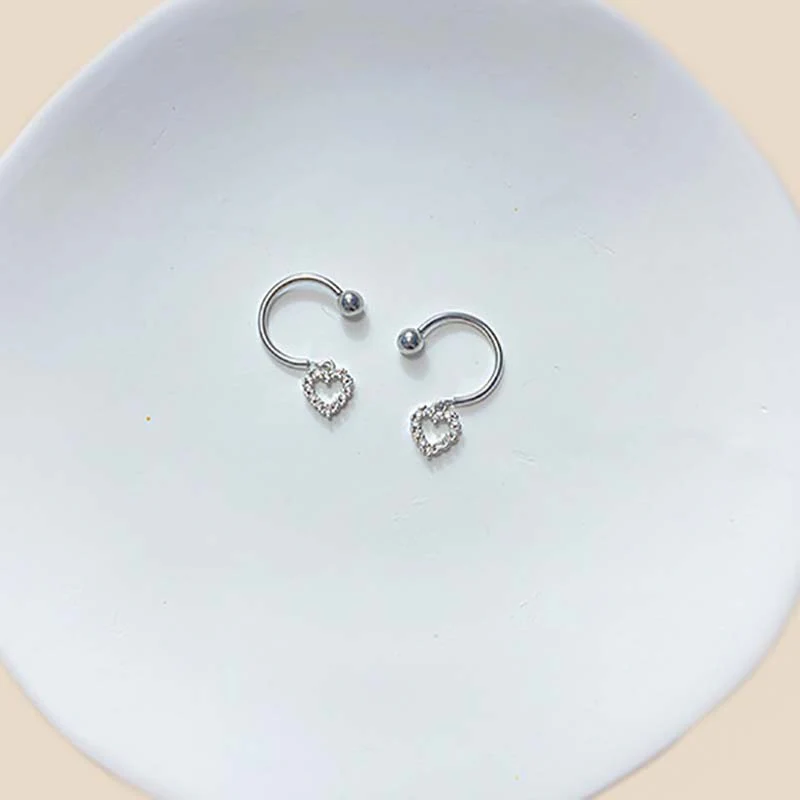 Bow Heart Design Zircon Stainless Steel Nipple Ring