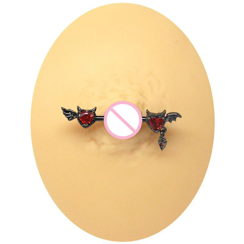 13545-heart-shaped-devil-wings-stainless-steel-piercing-ring-4.webp Heart Shaped Devil Wings Stainless Steel Piercing Ring
