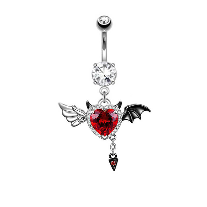 13545-heart-shaped-devil-wings-stainless-steel-piercing-ring-6.jpg Heart Shaped Devil Wings Stainless Steel Piercing Ring