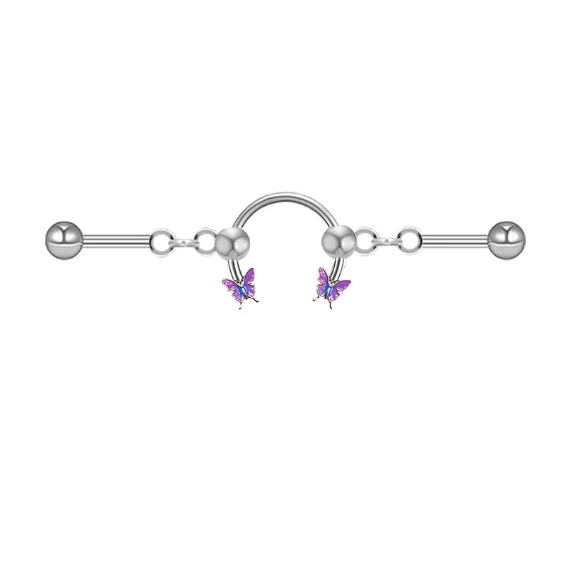 Simple Butterfly Star Stainless Steel Industrial Piercing