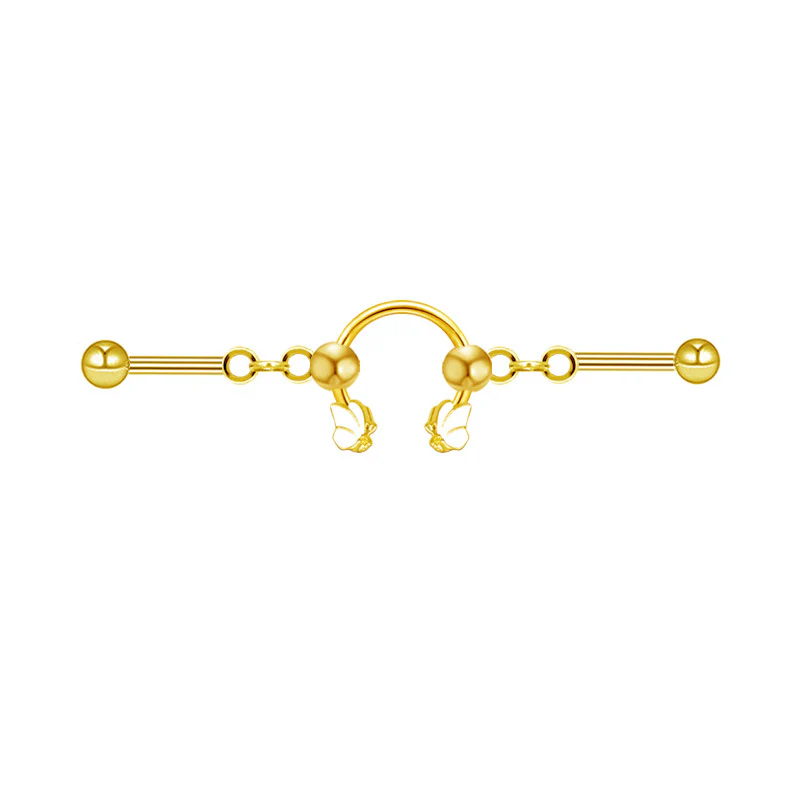 Simple Butterfly Star Stainless Steel Industrial Piercing