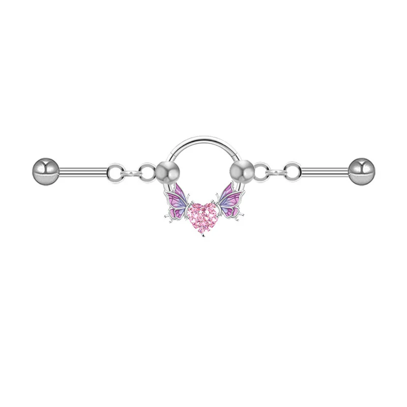 Simple Butterfly Star Stainless Steel Industrial Piercing