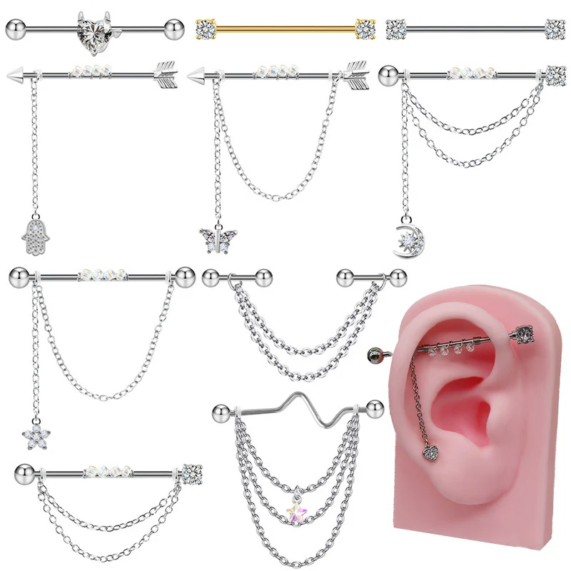 Arrow Chain Design Stainless Steel Industrial Piercing