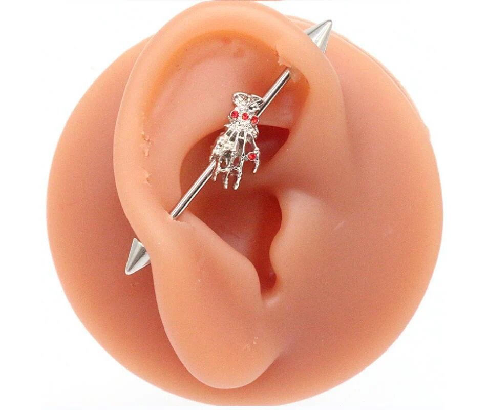 13622-gothic-skull-moon-stainless-steel-industrial-piercing-16.webp Gothic Skull Moon Stainless Steel Industrial Piercing