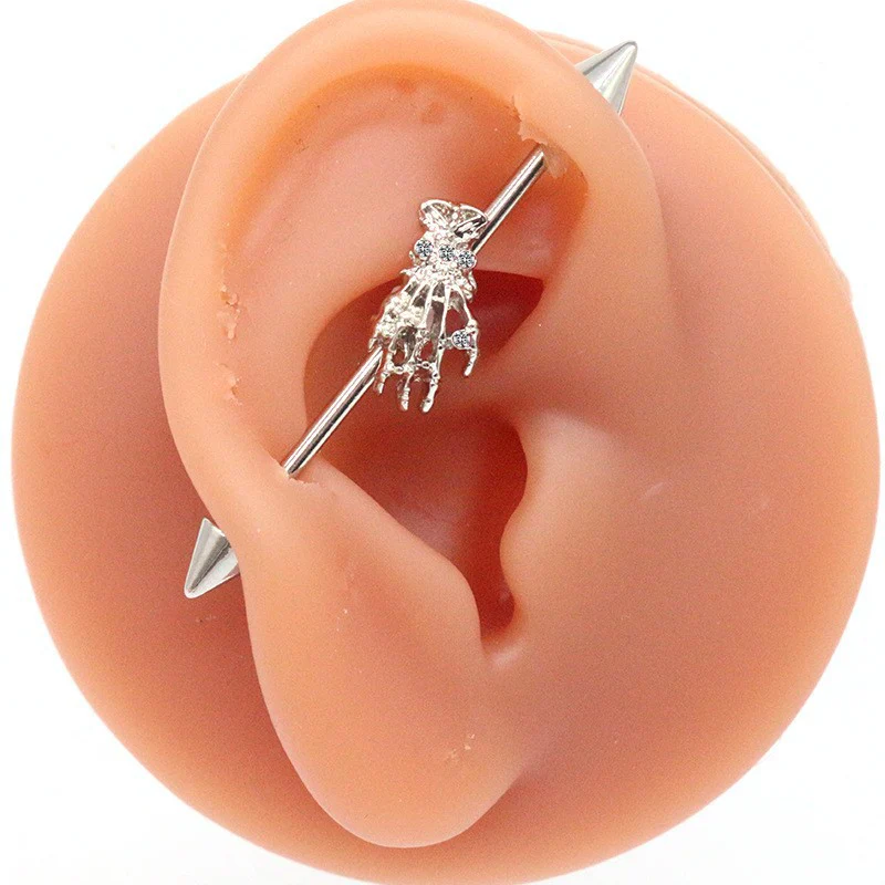 13622-gothic-skull-moon-stainless-steel-industrial-piercing-17.webp Gothic Skull Moon Stainless Steel Industrial Piercing