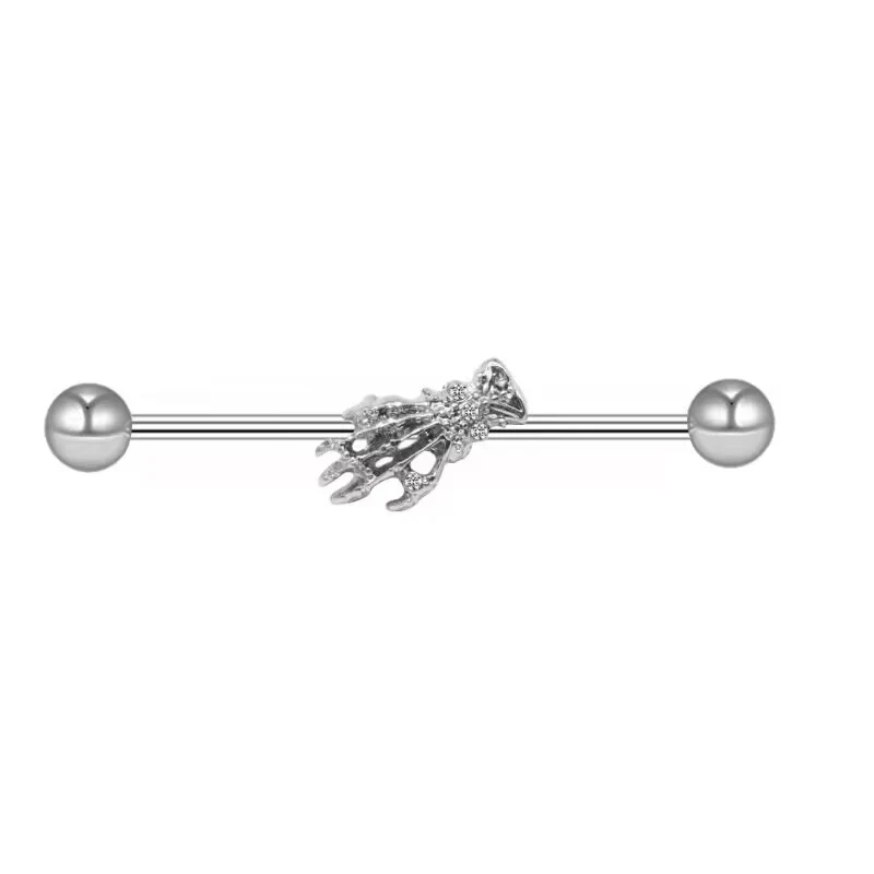 13622-gothic-skull-moon-stainless-steel-industrial-piercing-18.webp Gothic Skull Moon Stainless Steel Industrial Piercing