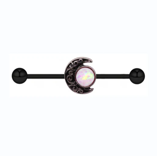 13626-d-black-d-black-variation-1.webp Gothic Skull Moon Stainless Steel Industrial Piercing