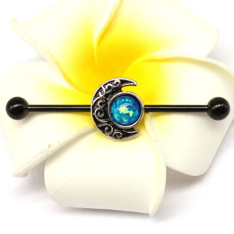 13627-e-black-e-black-variation-1.webp Gothic Skull Moon Stainless Steel Industrial Piercing