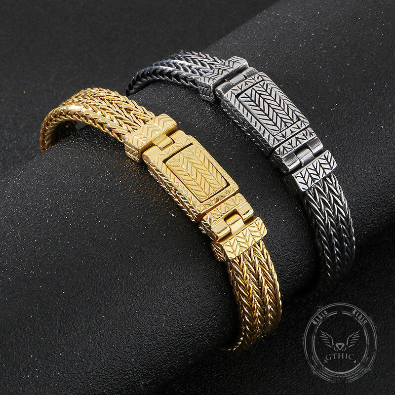 13745-simple-wheat-braided-stainless-steel-bracelet-1.jpg Simple Wheat Braided Stainless Steel Bracelet