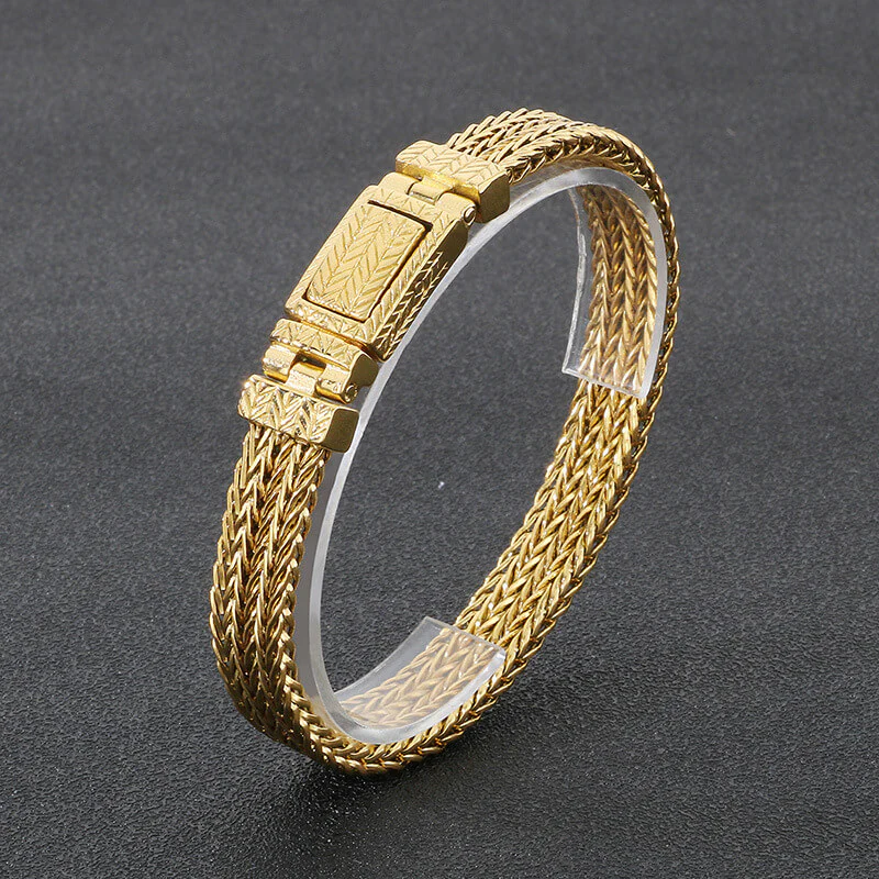 13747-stainless-steel-gold-22cm-stainless-steel-gold-22cm-variation-1.webp Simple Wheat Braided Stainless Steel Bracelet