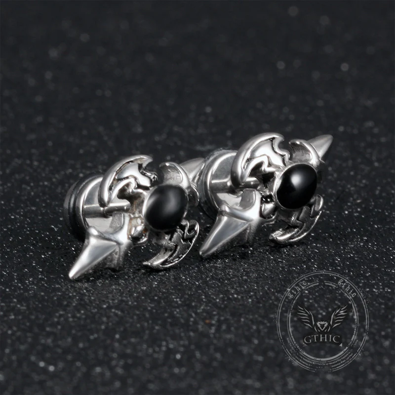 13762-punk-devil-wings-cross-stainless-steel-stud-earrings-2.webp Punk Devil Wings Cross Stainless Steel Stud Earrings