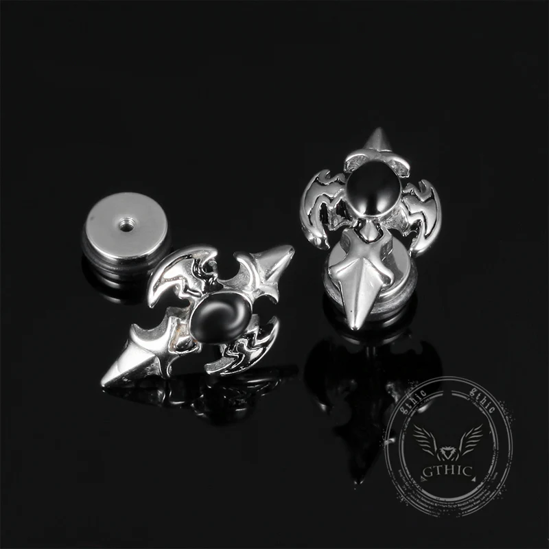 13762-punk-devil-wings-cross-stainless-steel-stud-earrings-3.webp Punk Devil Wings Cross Stainless Steel Stud Earrings