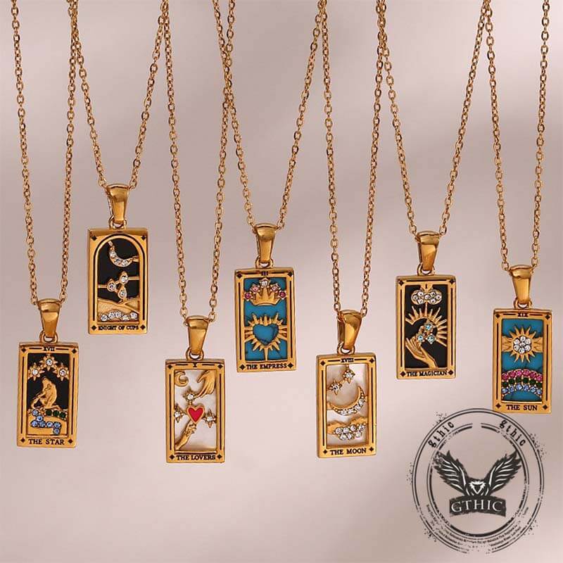 13817-vintage-tarot-card-stainless-steel-necklace-4.jpg Vintage Tarot Card Stainless Steel Necklace
