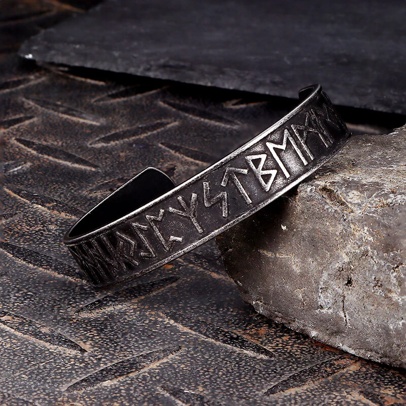 13835-nordic-rune-stainless-steel-viking-cuff-bracelet-1.webp Nordic Rune Stainless Steel Viking Cuff Bracelet