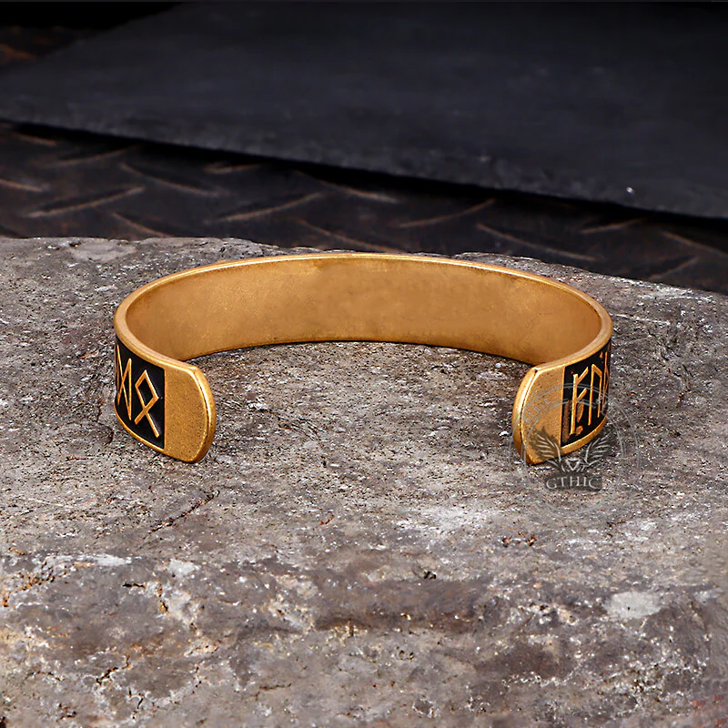 Nordic Rune Stainless Steel Viking Cuff Bracelet