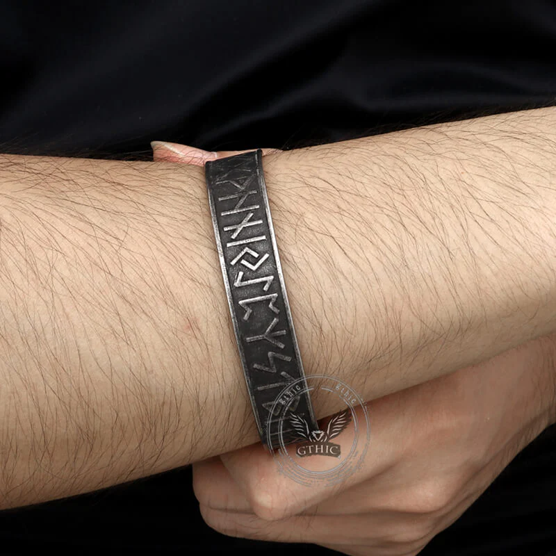Nordic Rune Stainless Steel Viking Cuff Bracelet