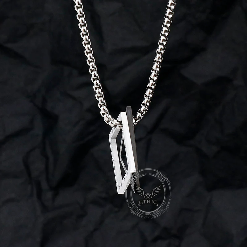 Triangle Geometric Viking Runes Stainless Steel Pendant