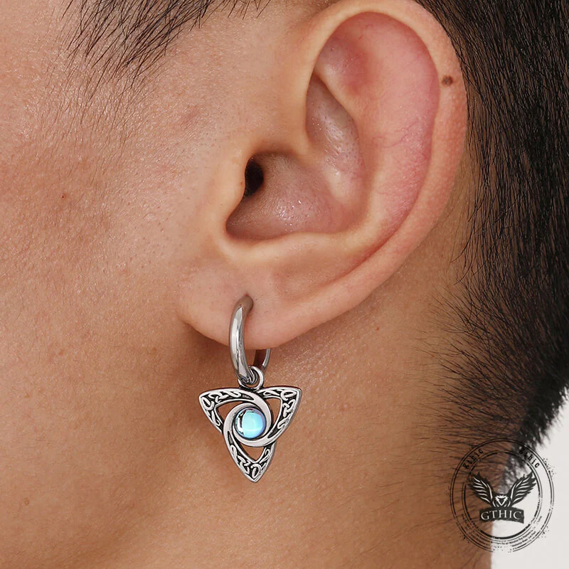 Celtic Knot Moonstone Stainless Steel Earrings