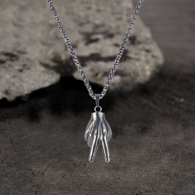 Simple Gesture Expression Stainless Steel Pendant