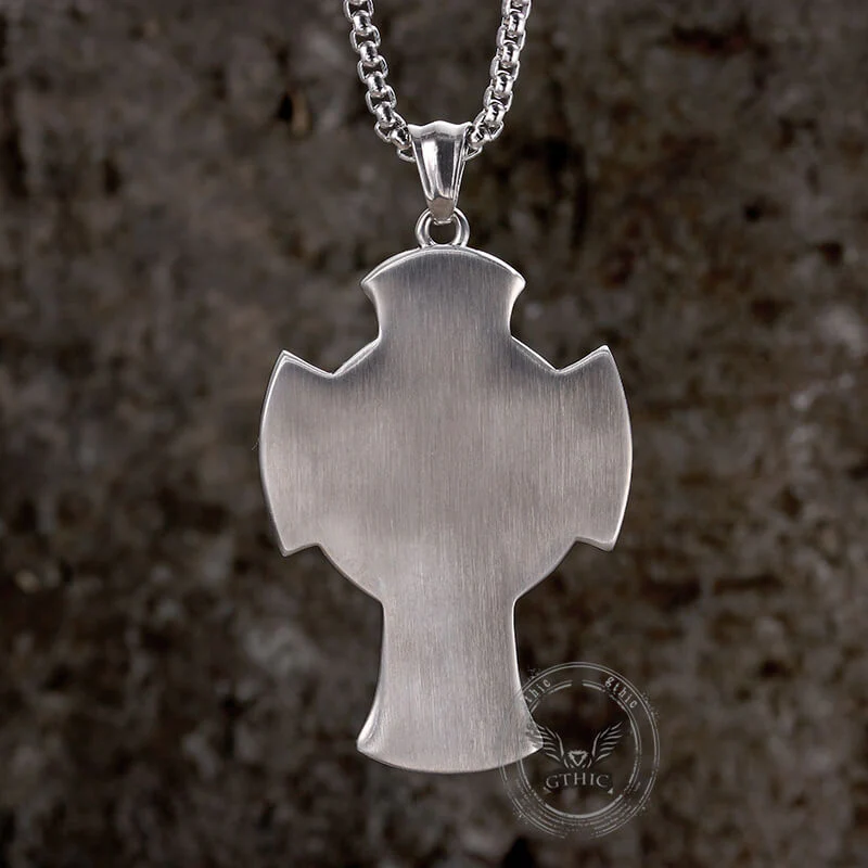 Saint Michael Sword Stainless Steel Cross Pendant