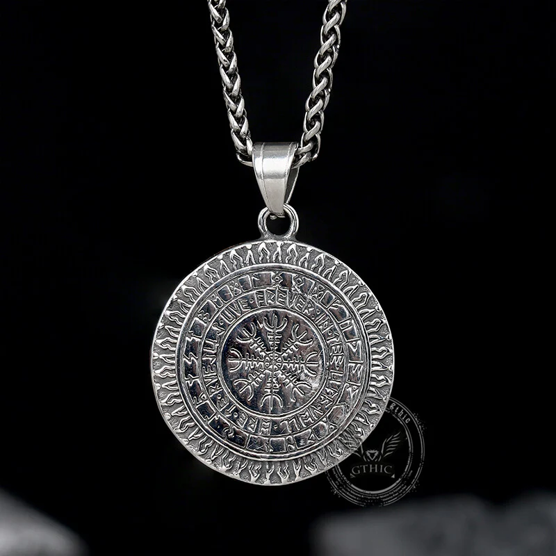 Tree Of Life Aegishjalmur Stainless Steel Viking Pendant