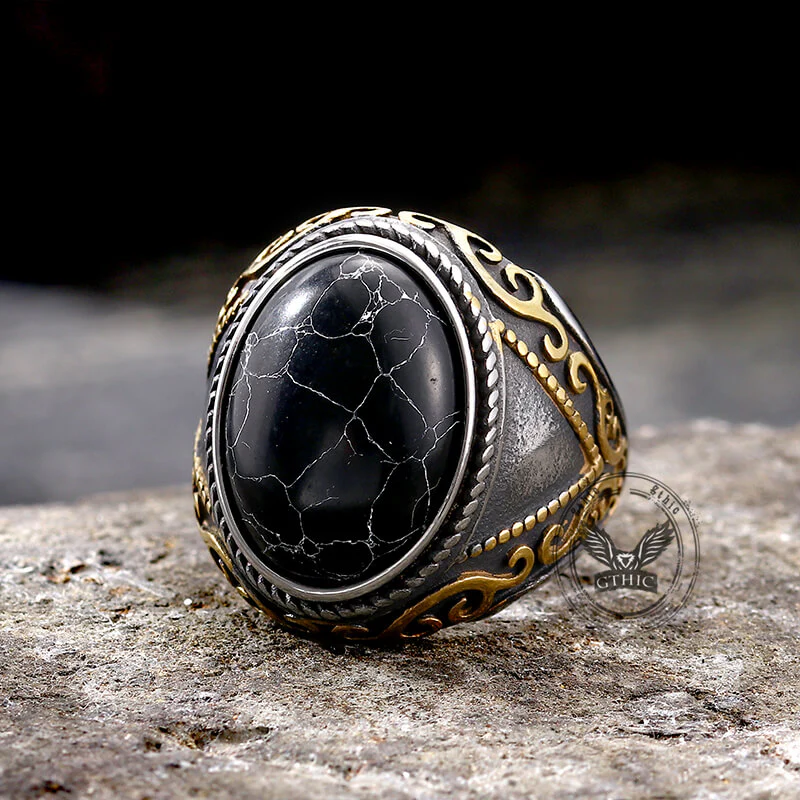 14106-black-crack-turquoise-patterned-stainless-steel-ring-3.webp Black Crack Turquoise Patterned Stainless Steel Ring