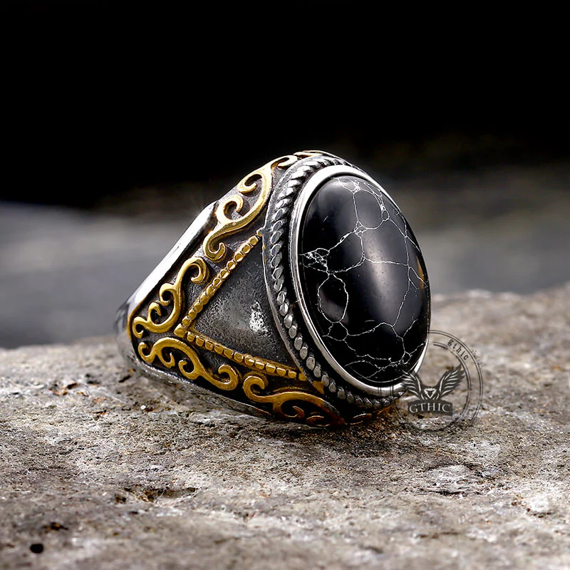14106-black-crack-turquoise-patterned-stainless-steel-ring-4.webp Black Crack Turquoise Patterned Stainless Steel Ring