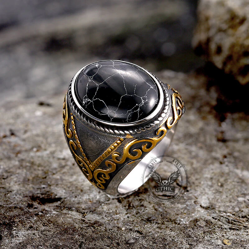 14106-black-crack-turquoise-patterned-stainless-steel-ring-5.webp Black Crack Turquoise Patterned Stainless Steel Ring